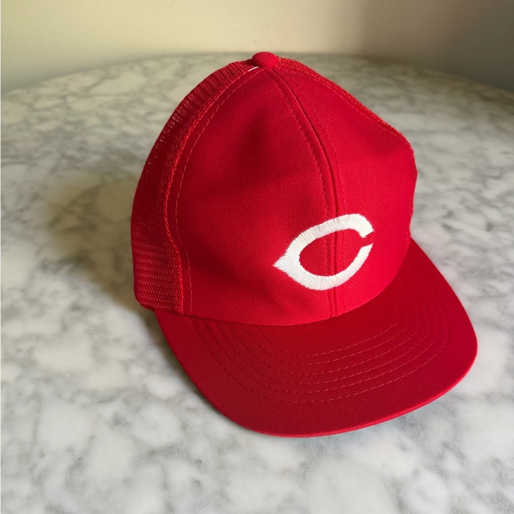 Vintage 80s Cincinnati Reds MLB Snapback Hat Twins Mesh Baseball Cap 90s Sports - Picture 2 of 6
